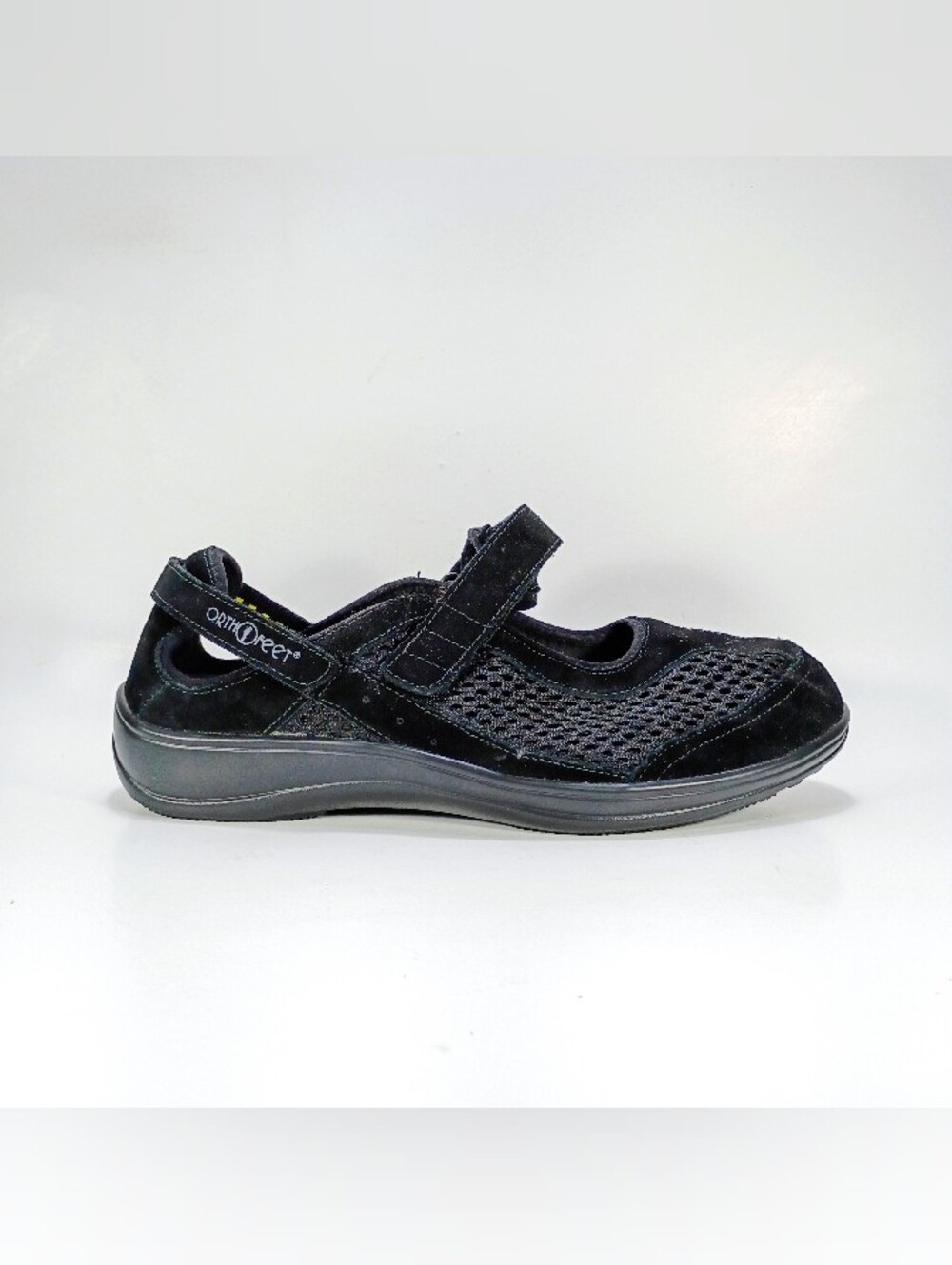 OrthoFeet Sanibel 893 Womens 10 Extra Wide Fit Black Strap Close Orthotic Shoes